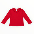 Baby Peuter Meisjes Rode Longsleeve met Rucheskraag