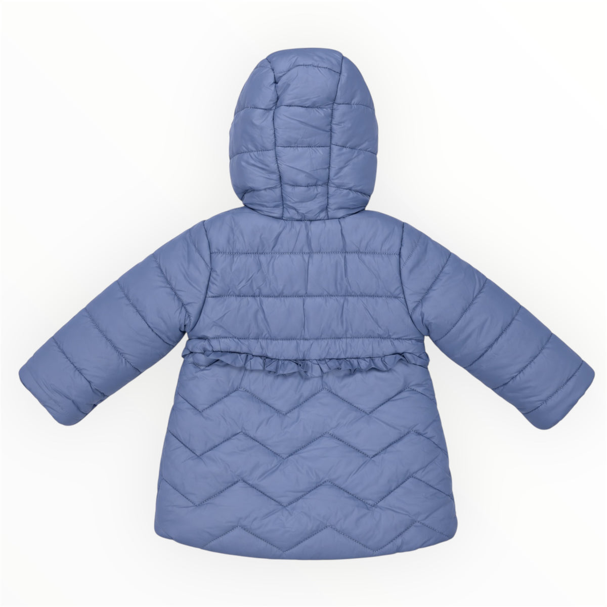 Meisjes Gewatteerde Jas met Ruches – Blauw – foto 2