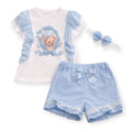 Meisjes Setje Teddy Print – Lichtblauw