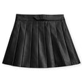 Meisjes Plooirokje Leather Look – Zwart