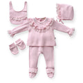 Baby Meisjes Setje 5-delig met Kant – Roze