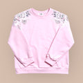 Meisjes Trui met Bloemen & Pailletten – Roze