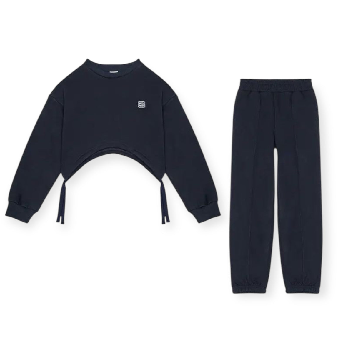 Meisjes Joggingset 2-delig Cropped Sweater & Broek – Navy