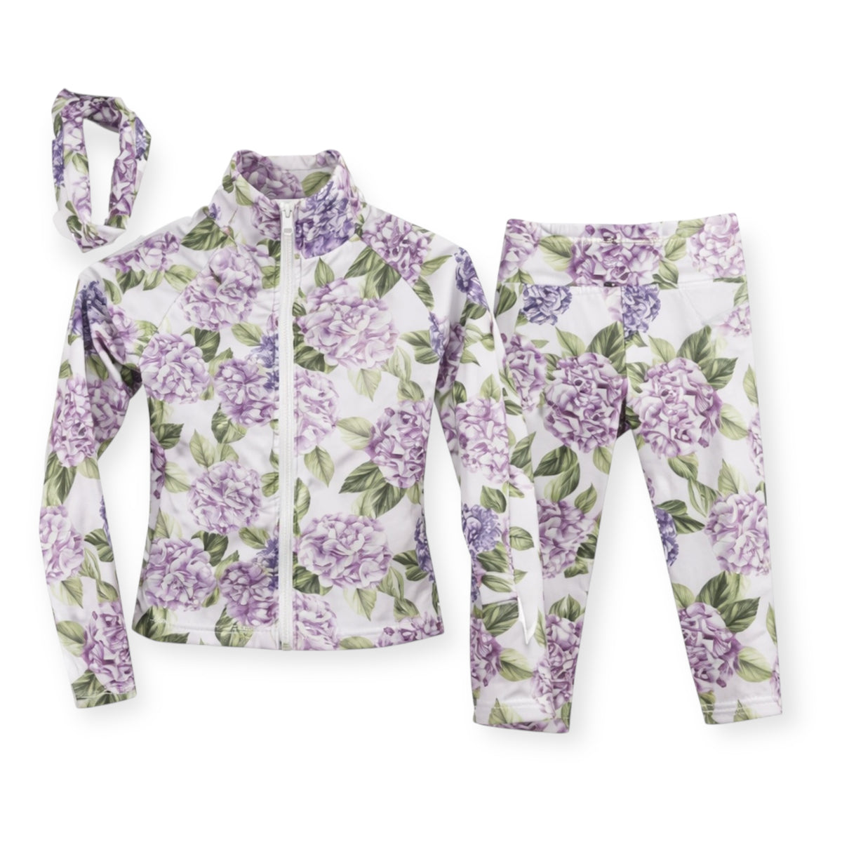 Meisjes Setje 3-delig Bloemenprint – Lila