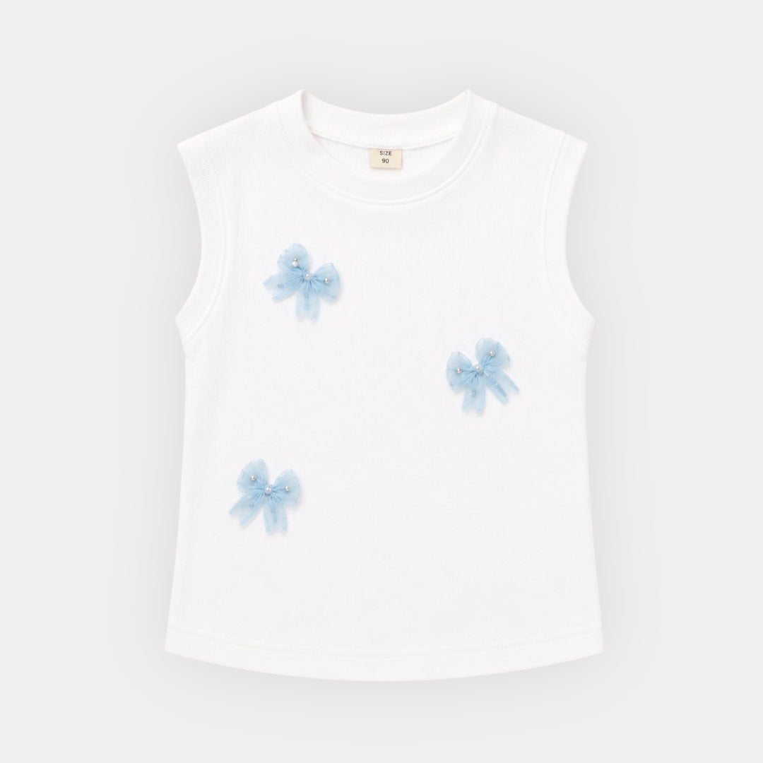 Meisjes Top met Strikjes – Wit