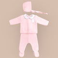 Baby Setje 3-delig Gebreid met Muts – Roze
