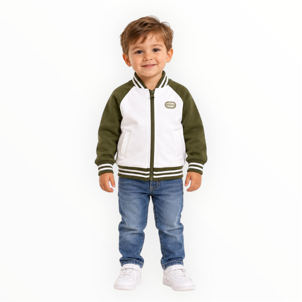 Jongens Vest Groen/Wit – Baseball Style