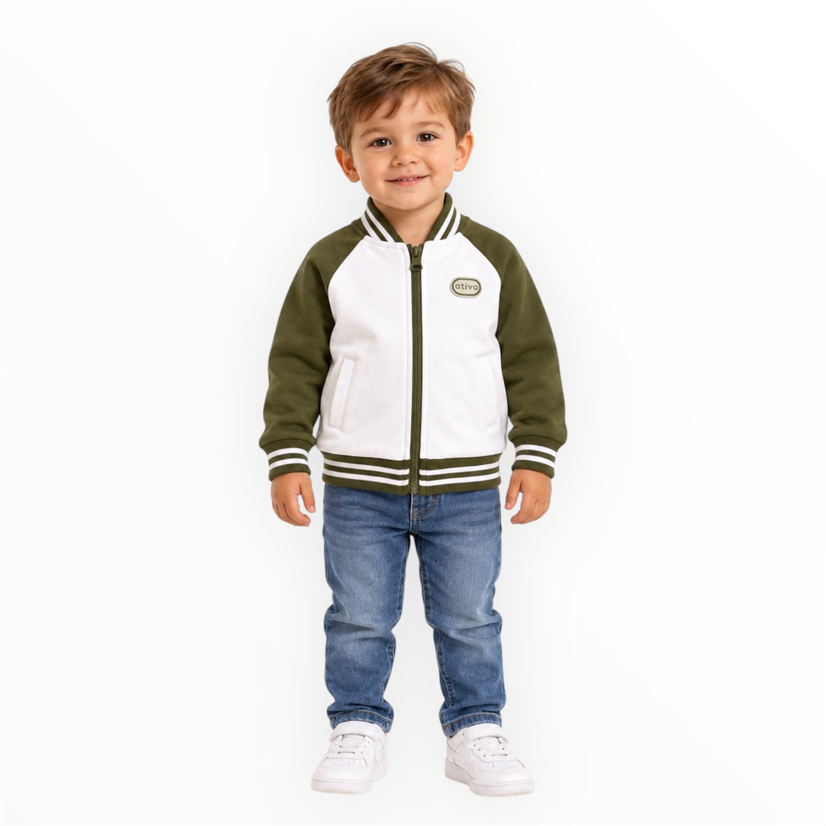 Jongens Vest Groen/Wit – Baseball Style