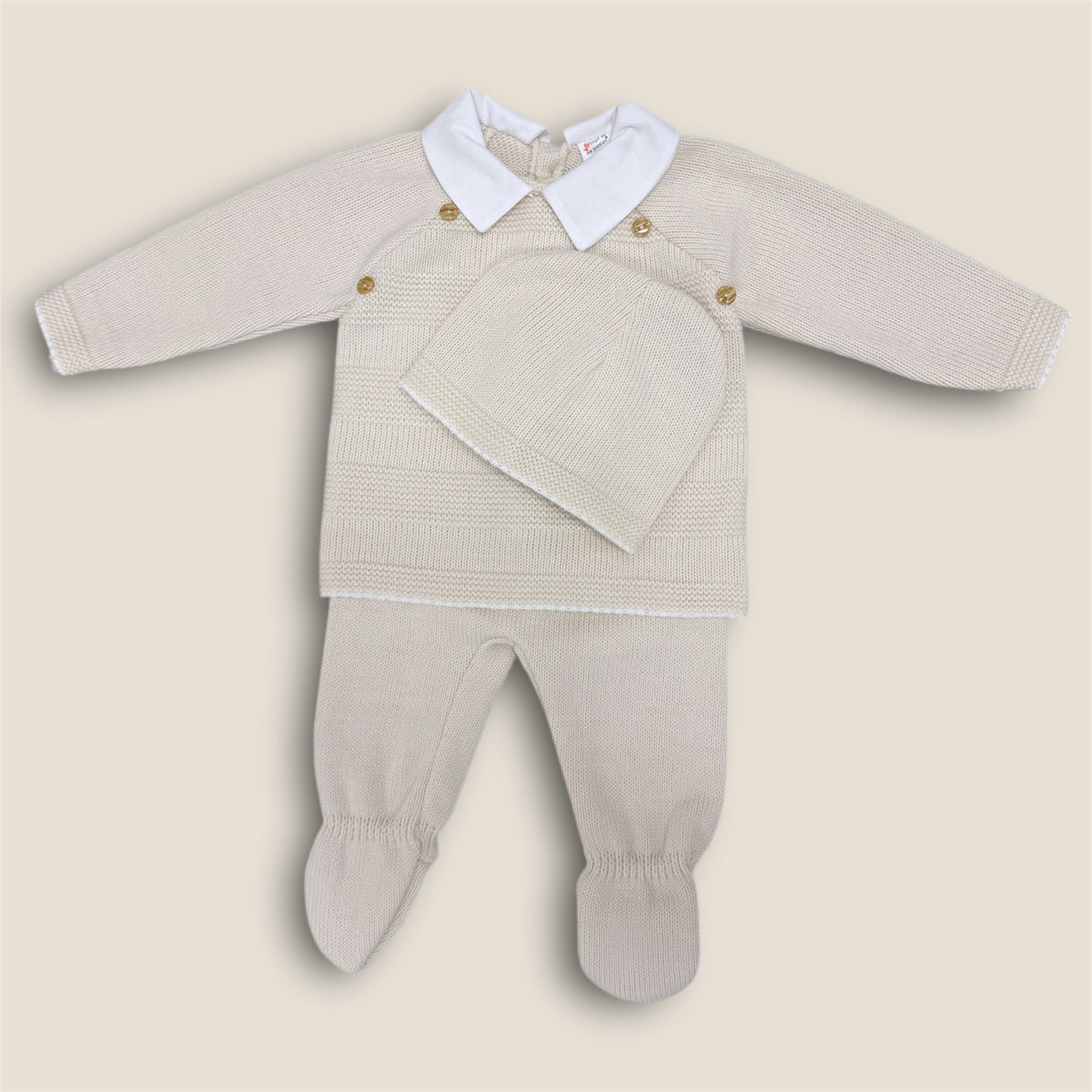 Baby Setje Gebreid met Mutsje – Beige