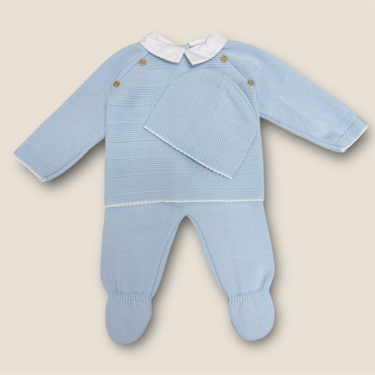 Baby Setje Gebreid met Mutsje – Lichtblauw